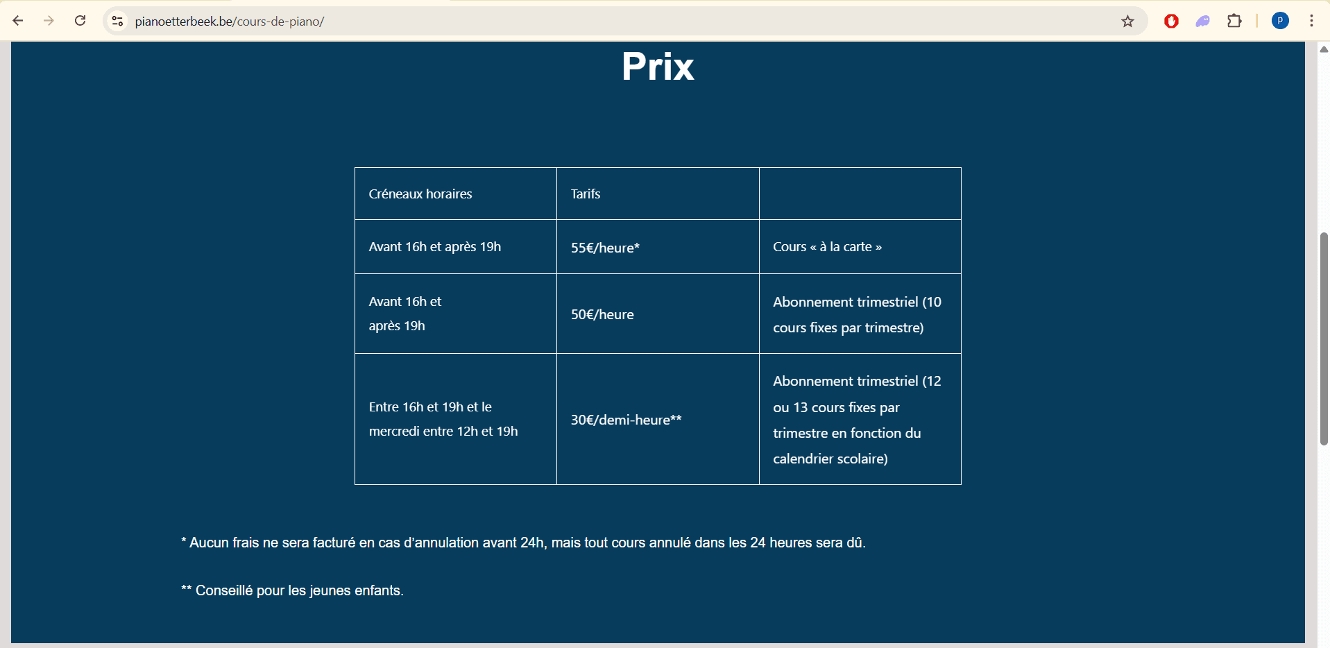 Information Page